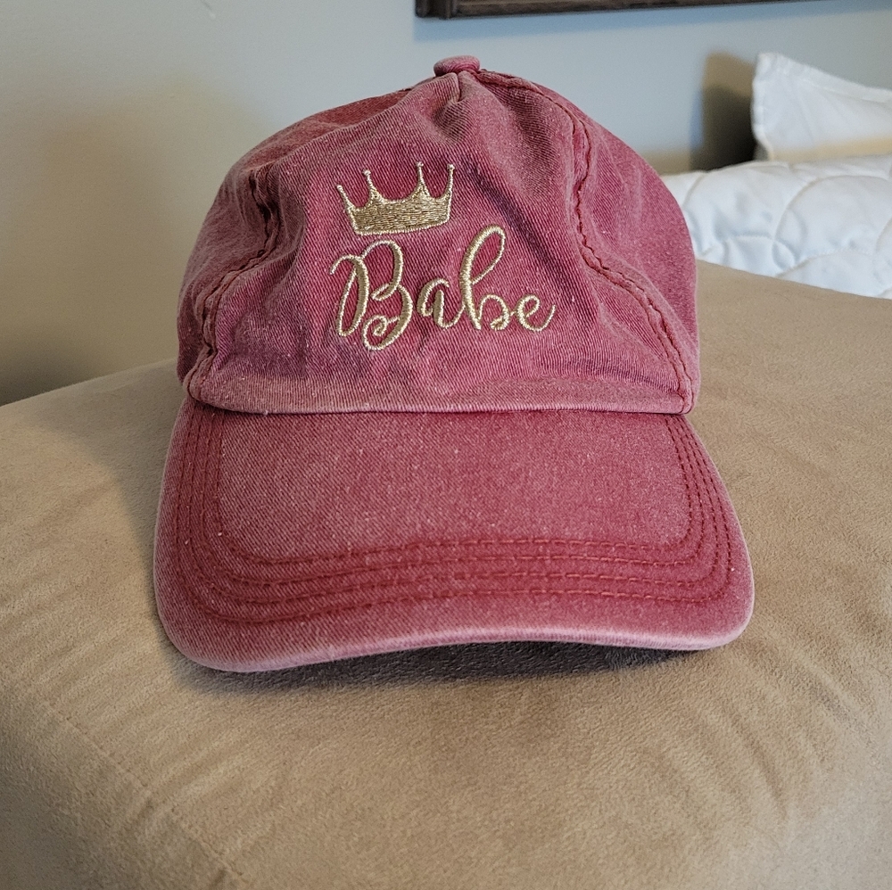 4/$15 SALE Pink Babe Cap with Gold Embroidery